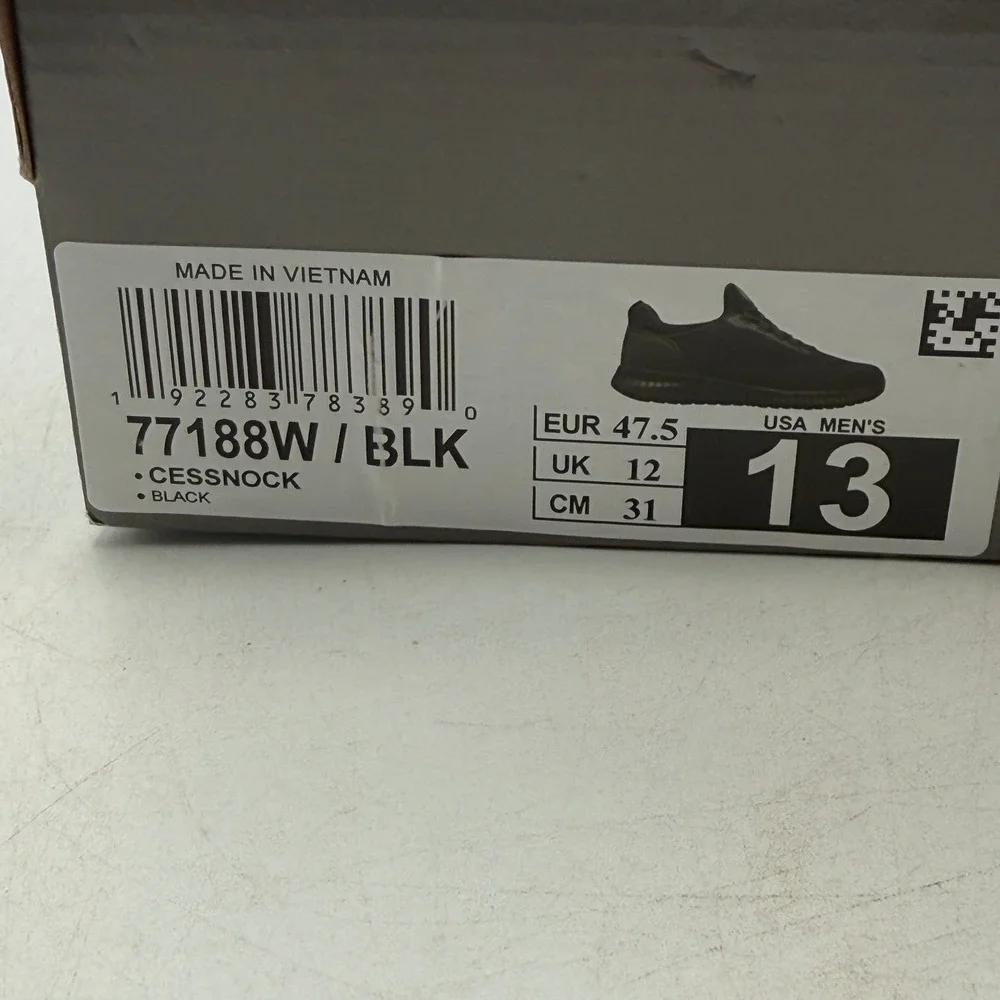 Skechers Cessnock Shoes Mens Size 13 Black Black Work 77188W/BLK